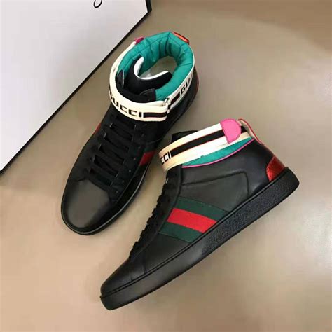 men's ace gucci stripe high top sneaker|Gucci ace sneakers men.